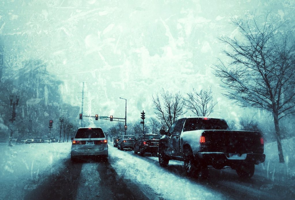 driving, winter, snow