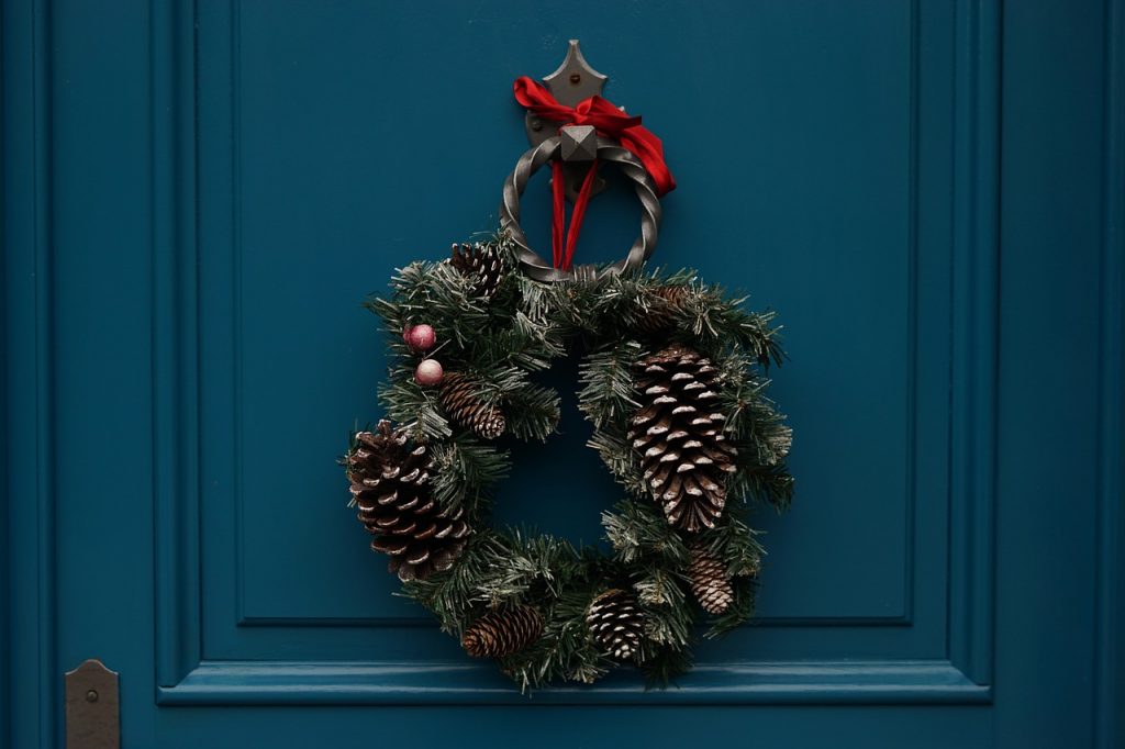 pine, cone, wreath